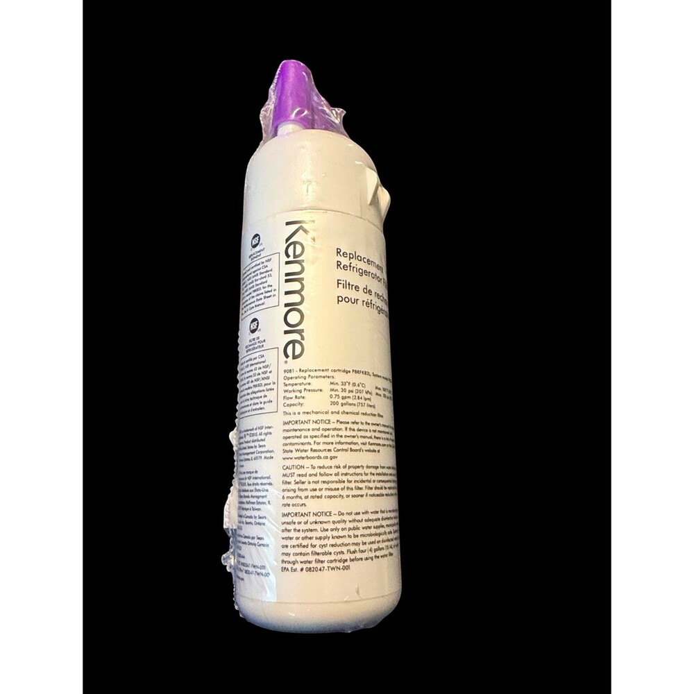 Kenmore P8RFKB2L Refrigerator Water Filter 200 Gallons NSF Rated White